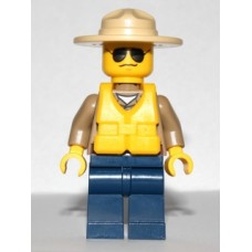 cty306 Forest Police - Dark Tan Shirt with Pockets, Dark Blue Legs, Campaign Hat, Black and Silver Sunglasses, Life Jacket Center Buckle (30017) 